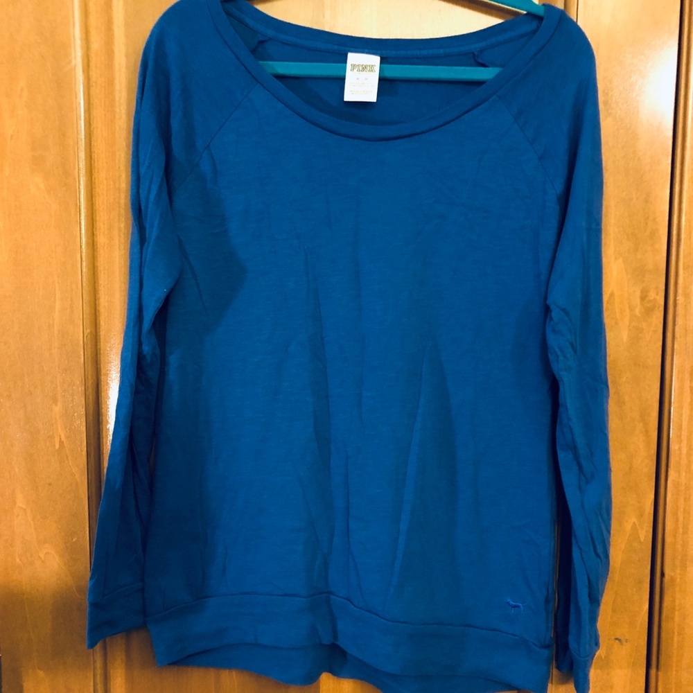 PINK Victoria Secret Blue Long-sleeve T-shirt